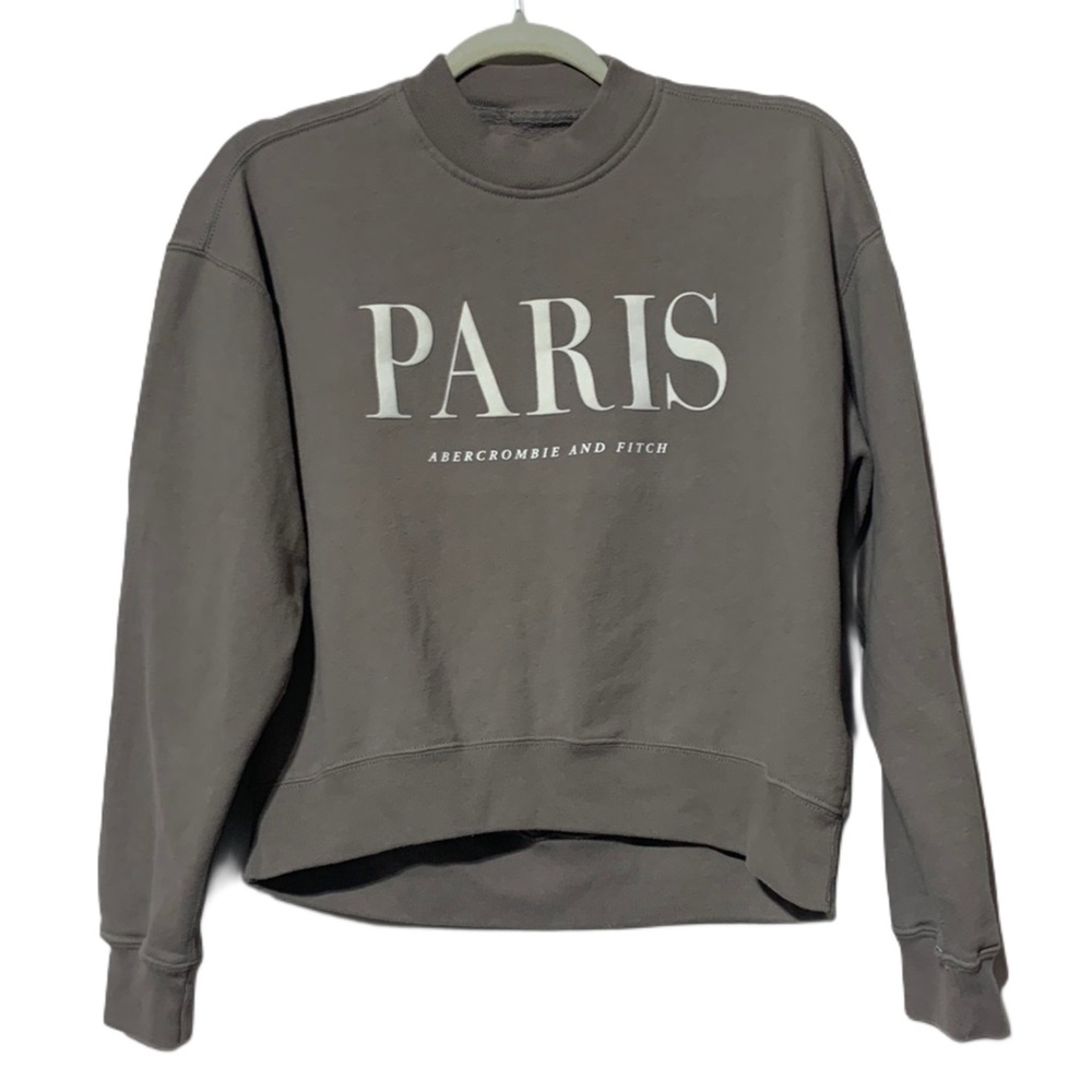 Abercrombie & Fitch Paris Graphic Sweatshirt — Brown with White Print